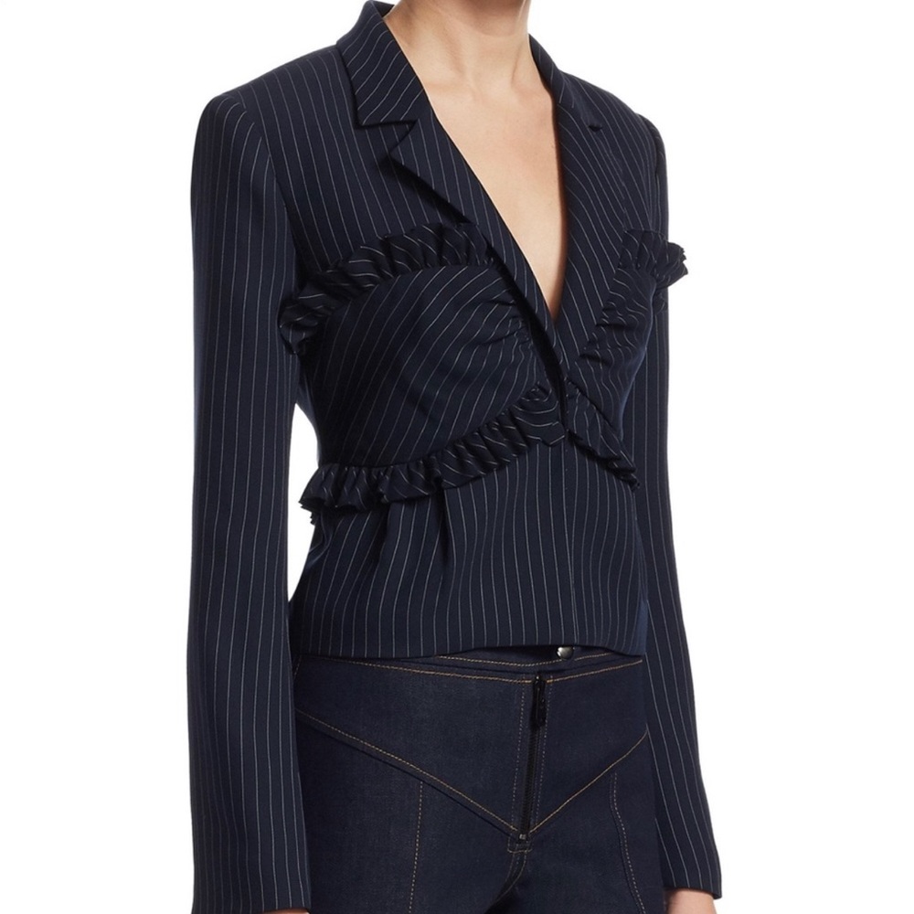 Cinq a sept blue pinstripe blazer